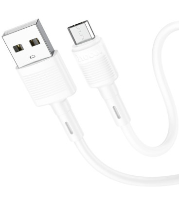 Baltas USB-A - MicroUSB 2.4A 100cm laidas "Hoco X83"