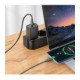 Juodas 30W GaN 1xUSB-C + 1xUSB-A pakrovėjas + USB-C - USB-C 100cm laidas "Hoco N63"