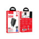 Juodas 30W GaN 1xUSB-C + 1xUSB-A pakrovėjas + USB-C - USB-C 100cm laidas "Hoco N63"