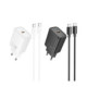 Juodas 30W GaN 1xUSB-C pakrovėjas + USB-C - USB-C 100cm laidas "Hoco N62"