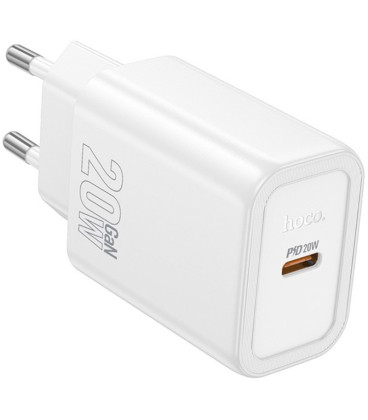 Baltas 20W GaN 1xUSB-C pakrovėjas "Hoco N60"