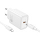 Baltas 20W GaN 1xUSB-C pakrovėjas + USB-C - Lightning 100cm laidas "Hoco N60"