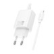 Baltas 20W GaN 1xUSB-C pakrovėjas + USB-C - Lightning 100cm laidas "Hoco N60"