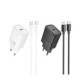 Juodas 20W GaN 1xUSB-C pakrovėjas + USB-C - USB-C 100cm laidas "Hoco N60"