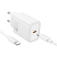 Baltas 20W GaN 1xUSB-C pakrovėjas + USB-C - USB-C 100cm laidas "Hoco N60"