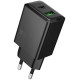 Juodas 30W GaN 1xUSB-C + 1xUSB-A pakrovėjas "Hoco N71"