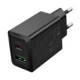 Juodas 30W GaN 1xUSB-C + 1xUSB-A pakrovėjas "Hoco N71"