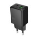 Juodas 30W GaN 1xUSB-C + 1xUSB-A pakrovėjas "Hoco N71"