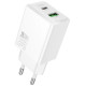 Baltas 30W GaN 1xUSB-C + 1xUSB-A pakrovėjas "Hoco N71"