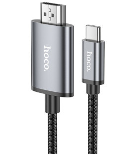 Pilkas USB-C - HDMI 100cm laidas "Hoco UA27"