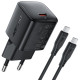 Juodas 1xUSB-C (PD/QC/FCP/AFC) 30W pakrovėjas + 120cm USB-C - USB-C laidas "Acefast A118"