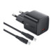 Juodas 1xUSB-C (PD/QC/FCP/AFC) 30W pakrovėjas + 120cm USB-C - USB-C laidas "Acefast A118"