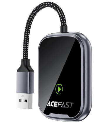 Juodas belaidis CarPlay/Android Auto adapteris "Acefast QC1"