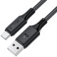 Juodas USB-A - USB-C 60W 120cm laidas "Acefast C17-04"