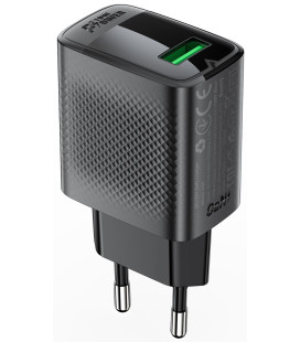 Juodas 1xUSB-A (QC/FCP/AFC) 18W pakrovėjas "Acefast A90"