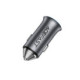 Pilkas 1xUSB-A + 1xUSB-C 95W automobilinis pakrovėjas "Acefast B16"
