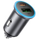 Pilkas 1xUSB-A + 1xUSB-C 65W automobilinis pakrovėjas "Acefast B15"