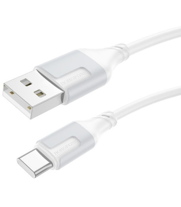 Baltas USB-A - USB-C 3A 100cm laidas "Borofone BX101"