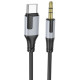 Juodas audio laidas USB-C - 3,5mm "Borofone BL19"