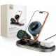 Juodas belaidis 25W pakrovėjas - stovas "Tech-Protect A51 Arcticboost 3in1 Magnetic Magsafe QI2.2"