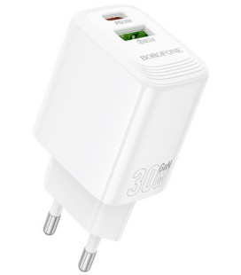 Baltas 30W 1xUSB-A + 1xUSB-C pakrovėjas "Borofone BN29"
