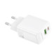 Baltas 30W 1xUSB-A + 1xUSB-C pakrovėjas "Borofone BN29"