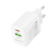 Baltas 30W 1xUSB-A + 1xUSB-C pakrovėjas "Borofone BN29"
