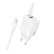 Baltas 30W 1xUSB-A + 1xUSB-C pakrovėjas + 100cm USB-C - Lightning laidas "Borofone BN29"