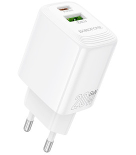 Baltas 20W 1xUSB-A + 1xUSB-C pakrovėjas "Borofone BN27"
