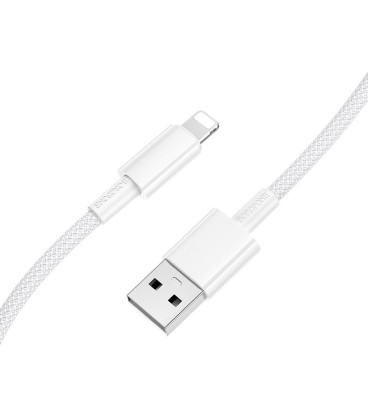 Baltas USB-A - Lightning 2.4A 100cm laidas "Borofone BX117"