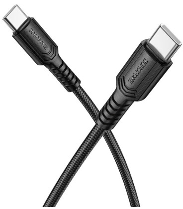 Juodas USB-C - USB-C 60W 100cm laidas "Borofone BX116"