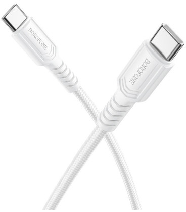 Baltas USB-C - USB-C 60W 100cm laidas "Borofone BX116"