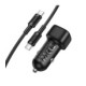 Juodas automobilinis 38W USB-C + USB-A pakrovėjas + 100cm USB-C - USB-C laidas "Borofone BZ34B"