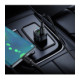 Juodas automobilinis 38W USB-C + USB-A pakrovėjas + 100cm USB-C - USB-C laidas "Borofone BZ34B"