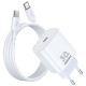 Baltas 30W GaN 1xUSB-C pakrovėjas + 100c, USB-C - USB-C laidas "Remax RP-U71"