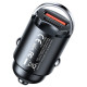 Juodas automobilinis 30W USB-A + USB-C pakrovėjas "Remax RCC359"