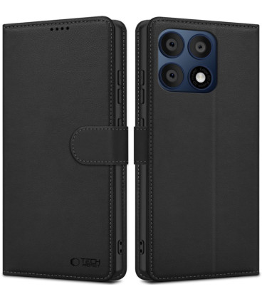 Juodas atverčiamas dėklas Motorola Edge 70 Pro 5G telefonui "Tech-Protect Wallet"