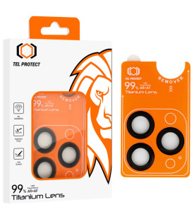 Juodas kameros apsauga Apple iPhone 17 Pro / 17 Pro Max telefonui "Tel Protect Titanium Lens 99% AR"