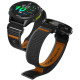 Juoda / oranžinė apyrankė Garmin Quickfit 22mm laikrodžiui "Spigen Athlex Air"