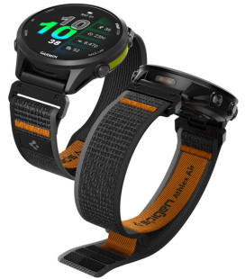 Juoda / oranžinė apyrankė Garmin Quickfit 22mm laikrodžiui "Spigen Athlex Air"