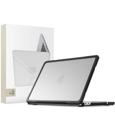 Juodas / matinis skaidrus dėklas Apple MacBook Neo 13 2026 kompiuteriui "Tech-Protect Velar"