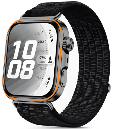 Juoda apyrankė Huawei Watch 3 / 4 / 4 Pro / 5 / 5 Pro laikrodžiui "Tech-Protect Nylon"