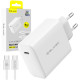 Baltas 1xUSB-C PD QC 65W GaN4 pakrovėjas + 100cm USB-C - USB-C laidas "Blavec Wall Charger BC-8"