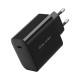 Juodas 1xUSB-C PD QC 65W GaN4 pakrovėjas + 100cm USB-C - USB-C laidas "Blavec Wall Charger BC-8"