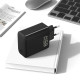 Juodas 1xUSB-C PD QC 65W GaN4 pakrovėjas + 100cm USB-C - USB-C laidas "Blavec Wall Charger BC-8"