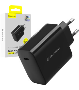 Juodas 1xUSB-C PD QC 65W GaN4 pakrovėjas "Blavec Wall Charger BC-8"