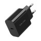 Juodas 1xUSB-C PD QC 45W GaN4 pakrovėjas + 100cm USB-C - USB-C laidas "Blavec Wall Charger BC-7"