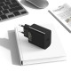 Juodas 1xUSB-C PD QC 45W GaN4 pakrovėjas + 100cm USB-C - USB-C laidas "Blavec Wall Charger BC-7"