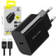 Juodas 1xUSB-C PD QC 45W GaN4 pakrovėjas + 100cm USB-C - USB-C laidas "Blavec Wall Charger BC-7"