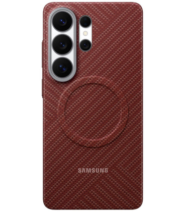 Originalus raudonas dėklas "Carbon Magnet Case" Samsung Galaxy S26 Ultra telefonui "EF-KS948SRE"